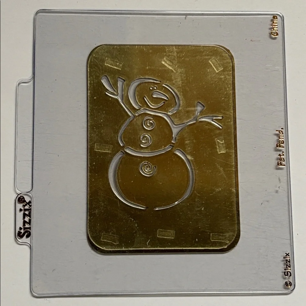 Sizzix Gold and Gray Snowman Embossing Set